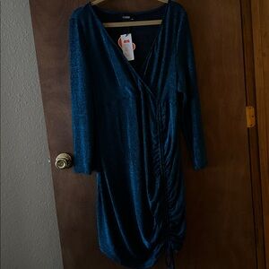 Cider Sparkling Blue Long Sleeve Dress